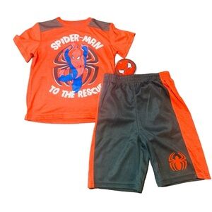 Spider-Man Orange & Gray Boys' Tee and Shorts Set